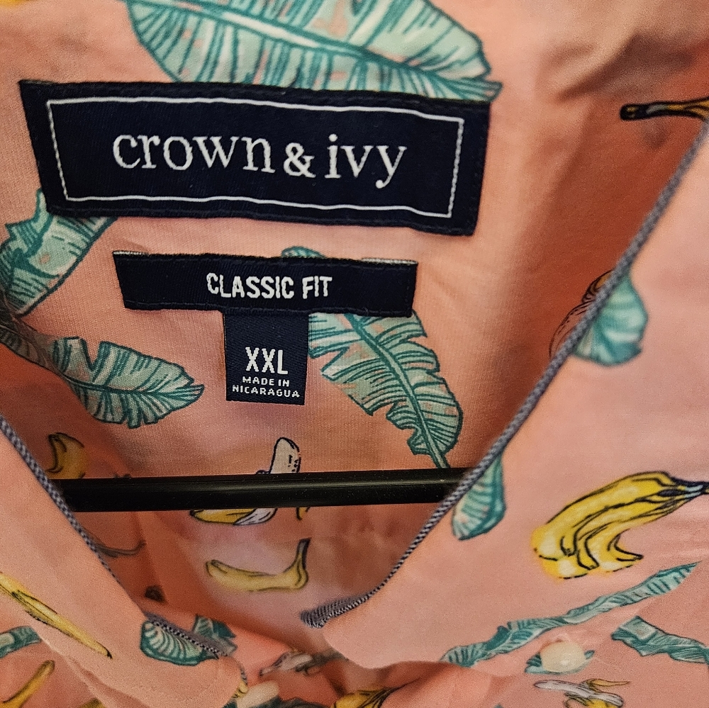 Crown & Ivy Classic Fit Button Down Shirt, Size XXL